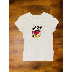 (M) Disney Parks Minnie & Mickey Mouse Top hugging short sleeve shirt